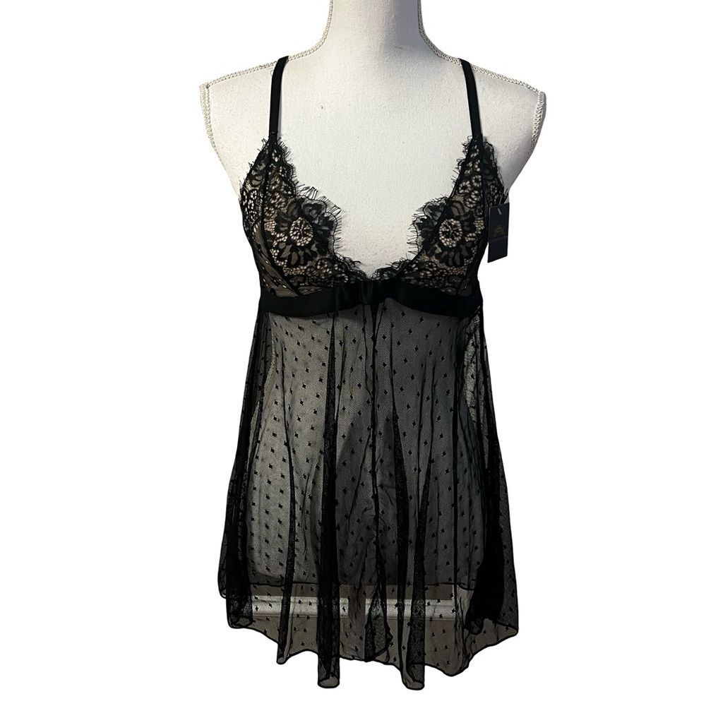Womens Y2K Fairy Grunge Whimsigoth Lace Babydoll Top Size M Just Sexy Lingerie